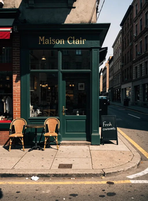 Recraft V4.1: Café storefront with a sign