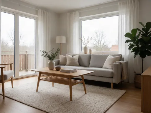 Krea 2 Turbo output for the "Scandinavian living room" prompt
