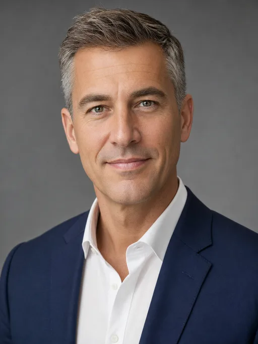 GPT Image 2 output for the "Corporate headshot on gray" prompt
