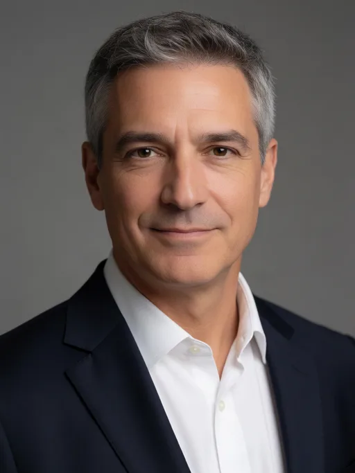 Krea 2 Turbo: Corporate headshot on gray